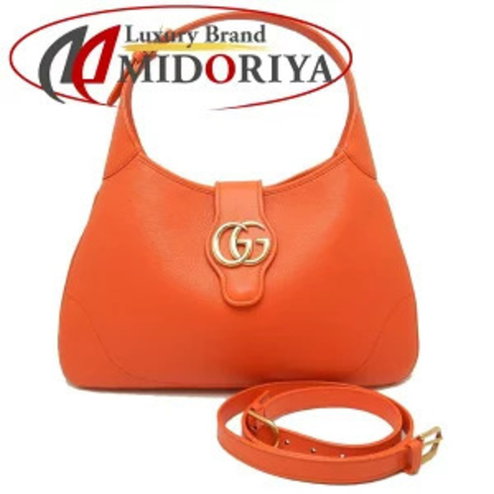 GUCCI Shoulder Bag Aphrodite Leather Orange